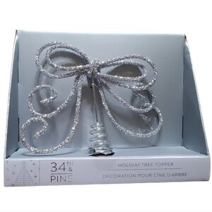 Crystals And Silver Tiny Simulated Diamonds Christmas Tree Topper Holiday Decor